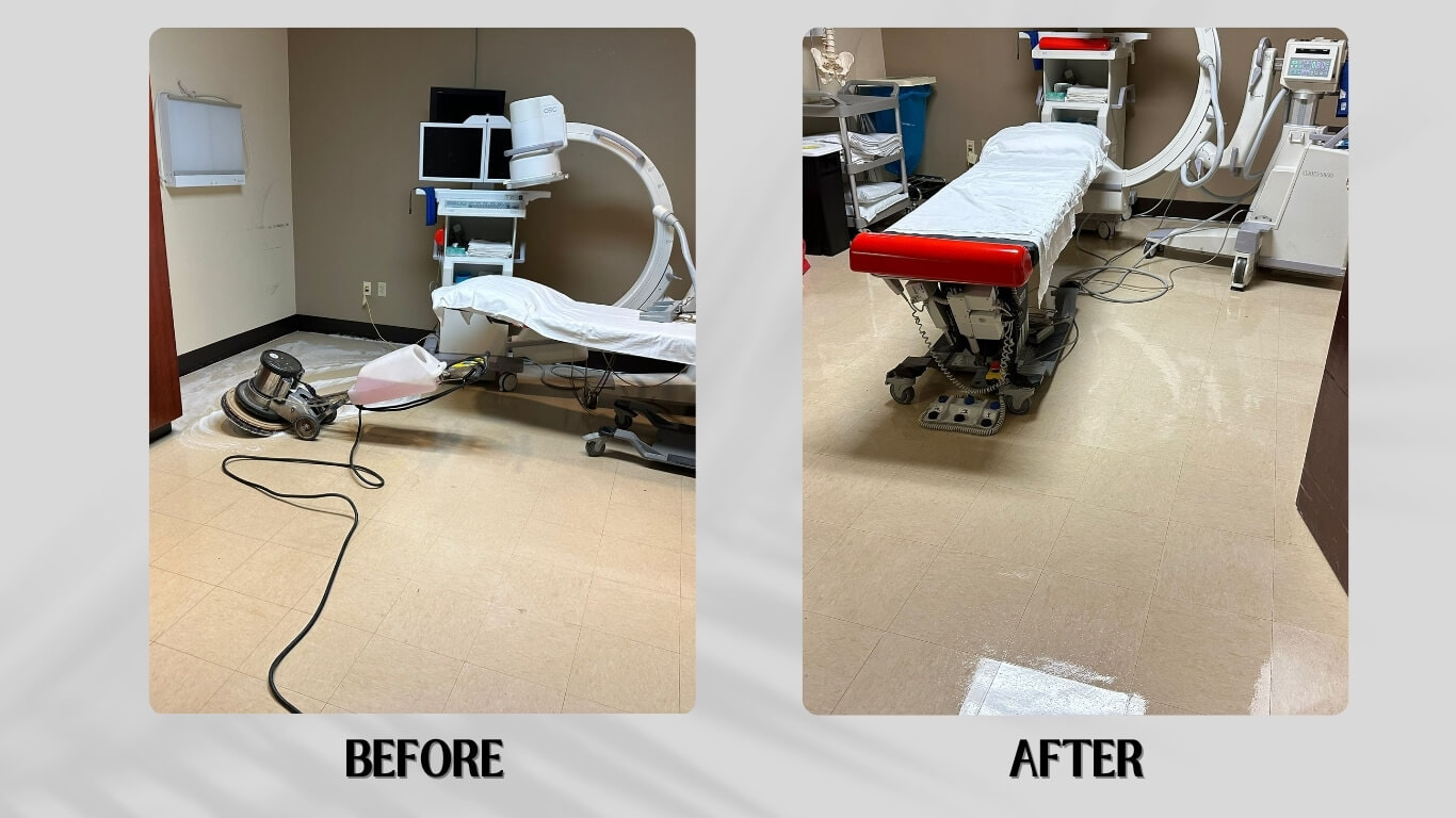 Floor treatment in exam room